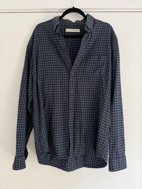 National Standards Men’s Blue Check Flannel Button-Up Shirt Size XL